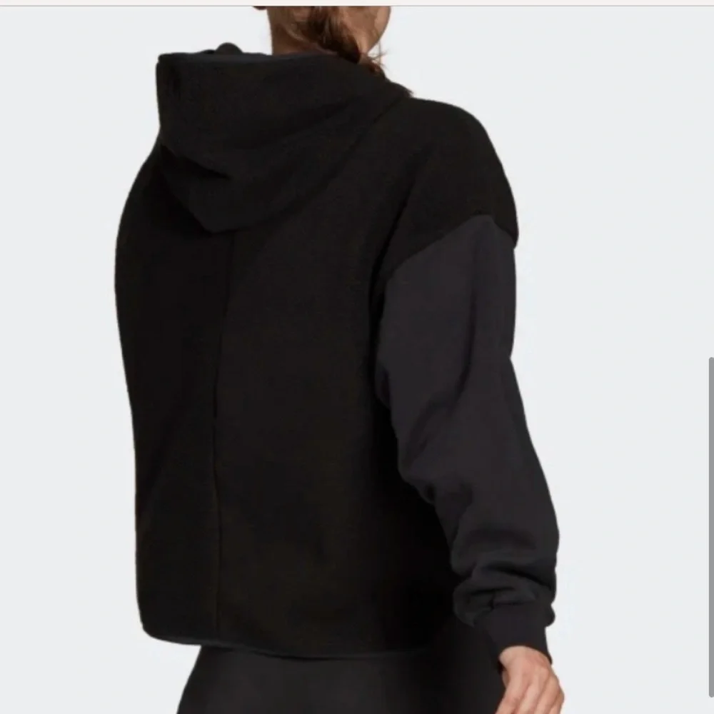 🛍️NEW Adidas Essentials Golden Logo Fleece Hoodie Women Green small nwt - Picture 5 of 6